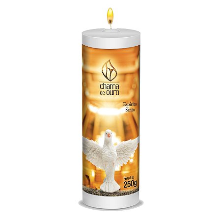 Vela Votiva Espírito Santo Paz Com Linda Imagem 250g