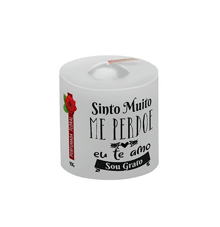 Vela 90g Frase Motivacional Perdão Te Amo Perfume Floral