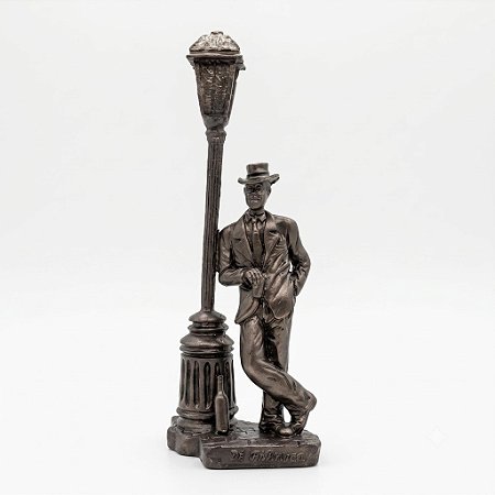 Estátua Imagem Zé Pilintra Cor Cobre Detalhado Resina 22 cm