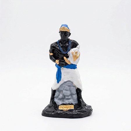 Estátua Imagem Oxaguiã Guerreiro Resina Delicado 10 cm