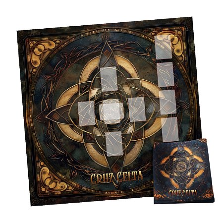 Kit Leitura de Tarô com Toalha Cruz Celta e Bolsa Mística