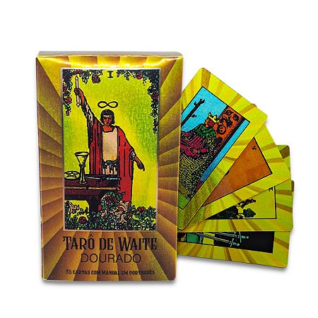 O Tarô de Waite Dourado Ilustrado com 78 Cartas e Manual