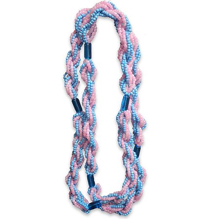 Guia Brajá 8 Linhas Erê Azul e Rosa Guia da Alma 70 cm