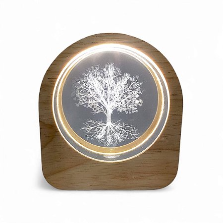 Luminária Decorativa Modelo Árvore Vidro com Suporte 8 cm