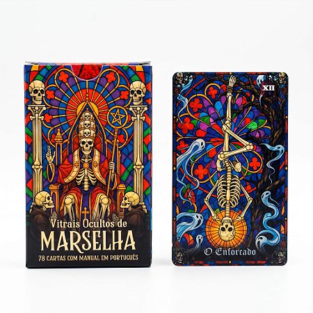 Tarô Vitrais Ocultos de Marselha 78 Cartas Alta Qualidade