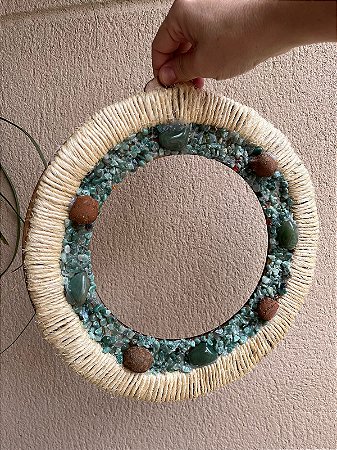 Mandala pedra quartzo verde natural