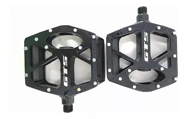 Pedal GTS Plataforma Alumínio Rosca Grossa 9/16 Preto Bike Par