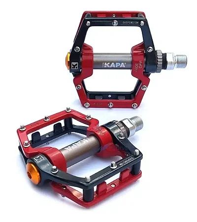 Pedal Kapa Bike Bicicleta Mtb K-130 Com Travas E Rolamentos Vermelho