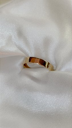 Par Aliança de Ouro 18k reta