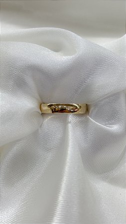 Par de Aliança Ouro 18k Abaulada