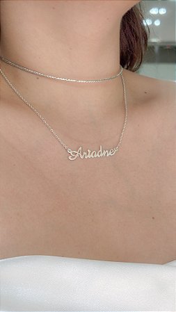 Colar Nome Personalizado Prata