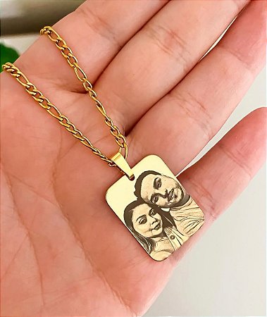 PINGENTE AU PESO 2.0G PLACA FOTOGRAVAÇÃO