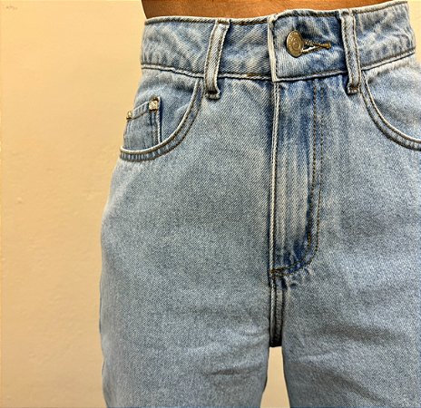 Calca jeans wide leg claro