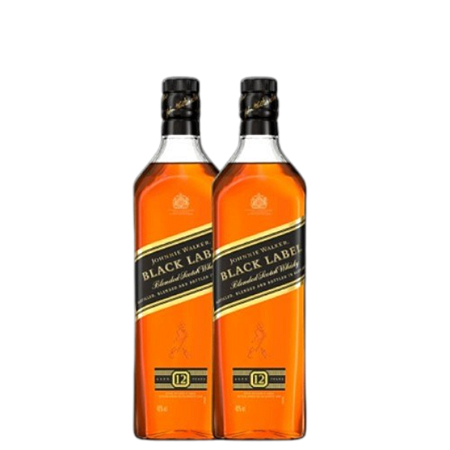 Kit 2 Johnnie Walker Black Label Blended Scotch Whisky 1000ml