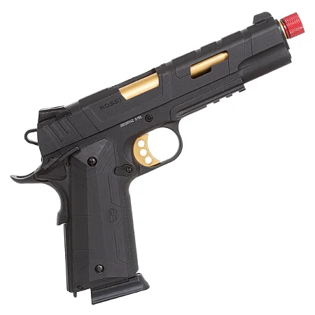 PISTOLA DE AIRSOFT A GÁS GBB GREEN GAS 1911 REDWINGS GOLD 6MM - ROSSI
