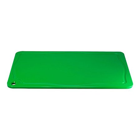 Tabua Corte Polietileno 50x30x1,0Cm Com Canaleta Verde