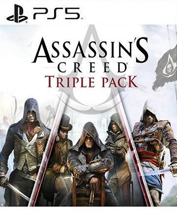 Assassins Creed Triple Pack Black Flag Unity Syndicate PS5 Mídia Digital