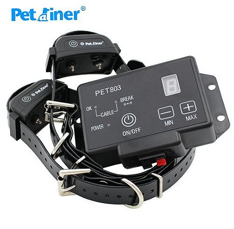 Cerca Eletrônica Invisível PetAiner recarregável - Para adestramento de Cães C/ 2 Coleiras