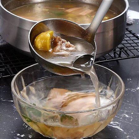 Concha de sopa com Filtro - Utensílio de cozinha em aço inoxidável