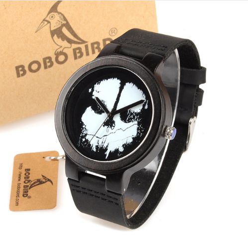Relógio Bobo Bird - Bambu Madeira analógico Modelo D24 Crânio