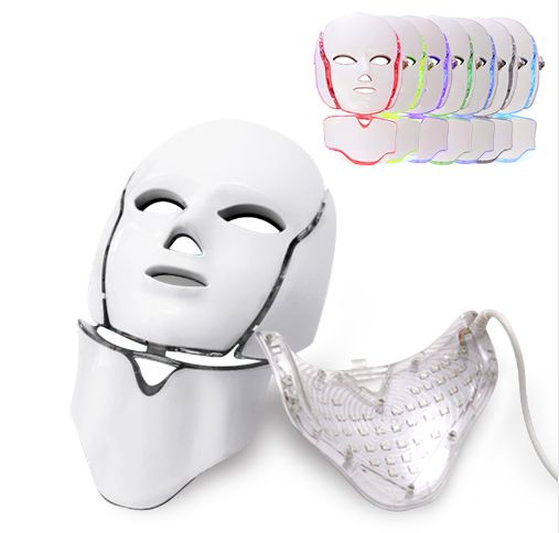 Máscara de Fototerapia com pescoço - Luminoterapia 7 Cores Led