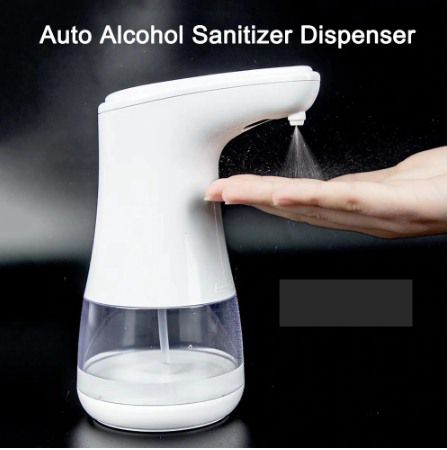 Dispenser Automático Sanitizador de mãos tipo pulverizador Alcool 70 - 360 Ml