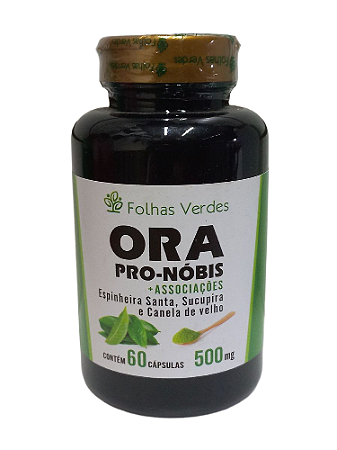 01 POTE Ora Pro NÓBIS + Espinheira Santa + Sucupira e Canela de Velho 500mg = 60 Cápsulas