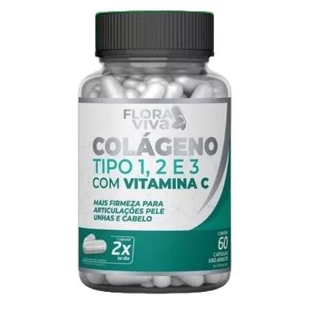 01 POTE de Colágeno com VITAMINA C - com 60 Cápsula da Erva Brasil - Flora Viva