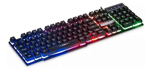 Teclado Gamer Usb Exbom Bk-151c Semi-mecanico Rgb com Led