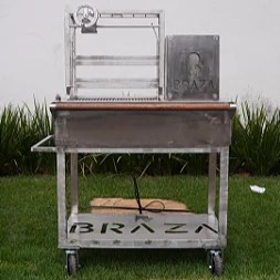 Parrilla Soberana full inox 304 com carrinho e rodas