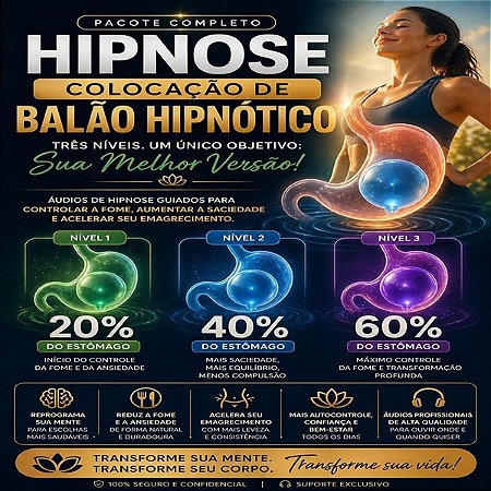 Protocolo de Emagrecimento com Hipnose - 3 áudios