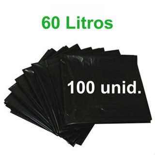 Saco de Lixo Preto 60 Litros C/ 100 Unidades - Bayplastic