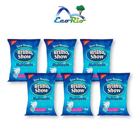 Kit de 6 Sabão em Pó 1Kg Brilho Show