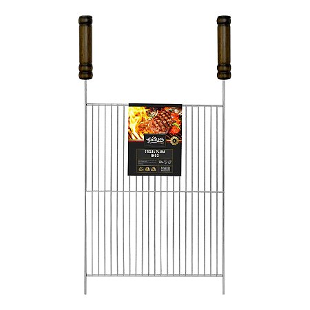 Grelha Plana Estilo Uruguaia Inox Grilazer 40x50