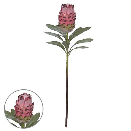 H.PROTEA FROSTED C/COAT (ROSA) 74cm (FLORARTE)