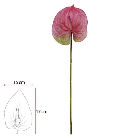 H.ANTURIO C/COAT REAL TOQUE (ROSA) 63cm (FLORARTE)