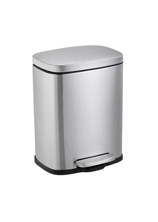 Lixeira inox retangular c/pedal 12l. escovado  Mood