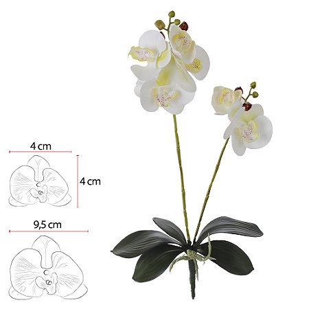 H.ORQUIDEA PHALAENOPSIS C/FOLHA REAL TOQUE X6 (BRANCO) 50cm (FLORARTE)