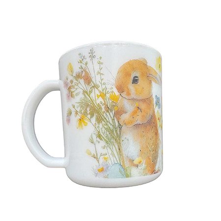 Caneca Vidro Opalino LA PATISSERIE (Pascoa Colorido) 8X8X9,4cm Florarte