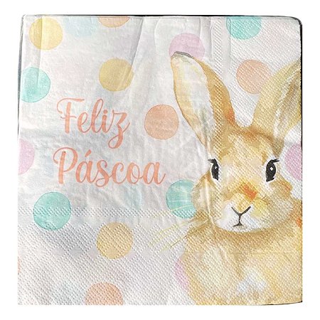 Guardanapo Papel Pascoa Candy Folha Dupla C/20 Colorido 33X33cm Florarte