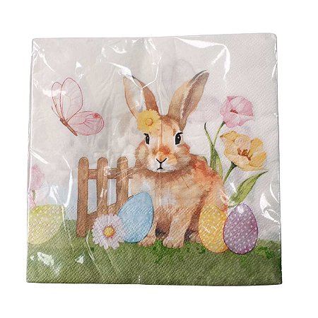 Guardanapo Papel Pascoa Picnic Folha Dupla C/20 Colorido 33X33cm Florarte