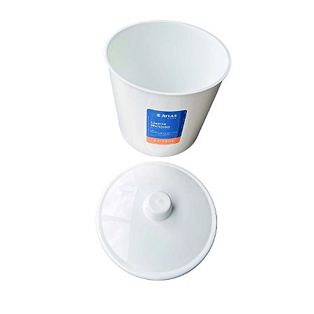 Lixeira Primafer Plastico 6 Litros Branca Com Tampa 1014-2
