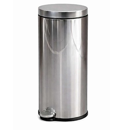 Lixeira Inox 30L Lixeira Com Pedal E Cesto Removível Brinox