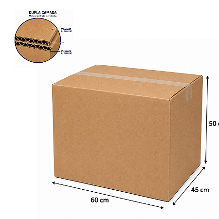 Caixa De Papelão Para Mudança 60X45X50cm Dupla Camada