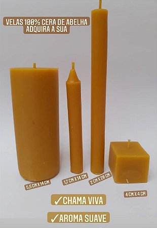 Kit De Velas Nº4 Produzido Com 100% Cera De Abelha