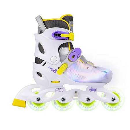Patins Inline Cosmo ID Candy Flash infantil ajustável / LED