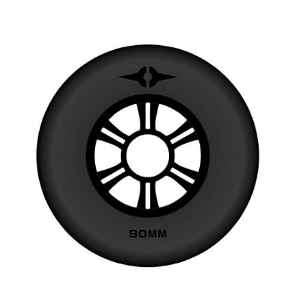 Rodas Para Patins Inline Alcedo One - 90mm Preta / 4 rodas