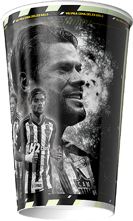 Copo do Galo - Jogo Galo x Vitória - Brasileirão 2025 dia 13/04/2025 - Branco - 550ml