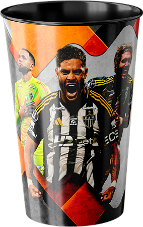 Copo do Galo - Jogo Galo x Bucaramanga - Sul-Americana 2025 dia 24/07/2025 - Preto- 550ml
