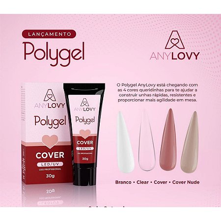 Polygel AnyLovy Led/Uv 30g Gel Modelagem - Molde F1